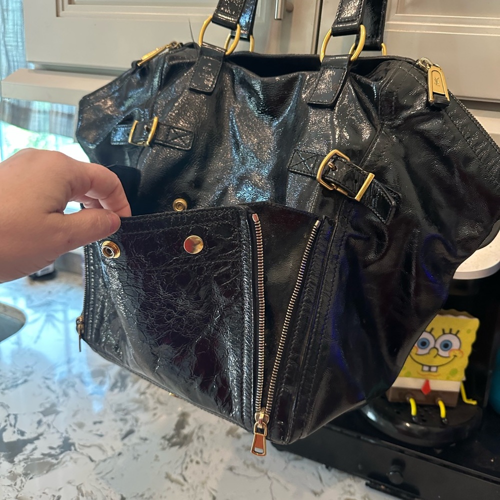 YSL Rive Gauche Leather Tote - Picture 9 of 12